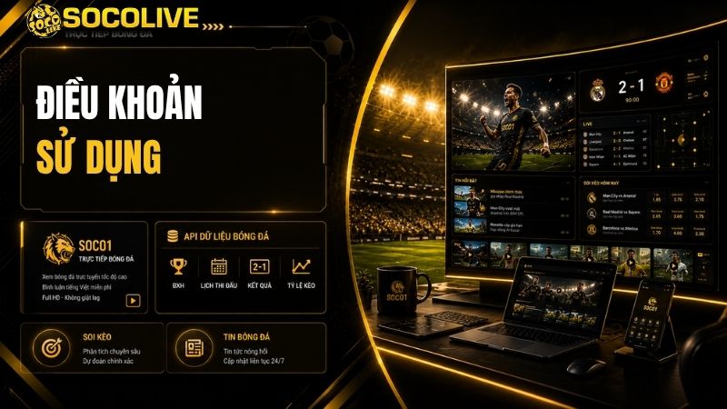 Hình ảnh minh họa các điều khoản và quy định sử dụng website SocoLive TV dành cho người dùng truy cập nền tảng.