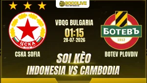 Soi kèo CSKA Sofia vs Botev Plovdiv 28/07 với nhận định trước trận, phân tích phong độ, đội hình dự kiến và tỷ lệ kèo mới nhất.