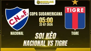 Soi kèo Nacional vs Tigre 22/07 với nhận định trước trận, phân tích phong độ, đội hình dự kiến và tỷ lệ kèo mới nhất.